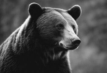 American black bear (Ursus americanus) the black and white portrait