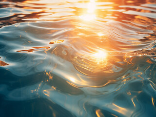 Sunlight sparkles, forming a ripple reflection on water - obrazy, fototapety, plakaty