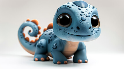 A cheerful blue and white cartoon lizard with a broad smile, radiating positivity and charm in its playful demeanor.