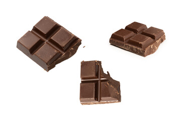 A chocolate bar isolated on white background.