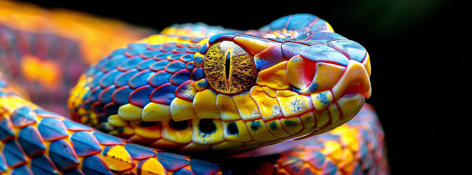 Vibrant Serpent Scales Close-Up
