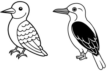 flicker-puffbird-jacamar-vector illustration