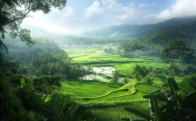 Stickers muraux Mu Cang Chai Mu Cang Chai, landscape terraced rice field near Sapa, north Vietnam