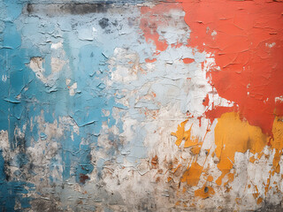 Abstract background texture formed by multicolored wall paint