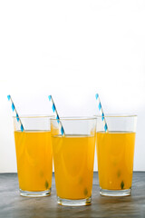 Crystal glasses with orange