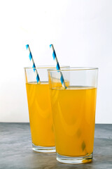 Crystal glasses with orange