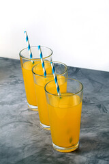 Crystal glasses with orange