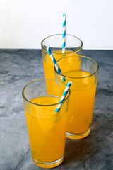 Crystal glasses with orange
