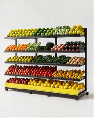 fruits and vegetables in supermarket