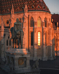 Morning view on the famous Mathias church in Budapest