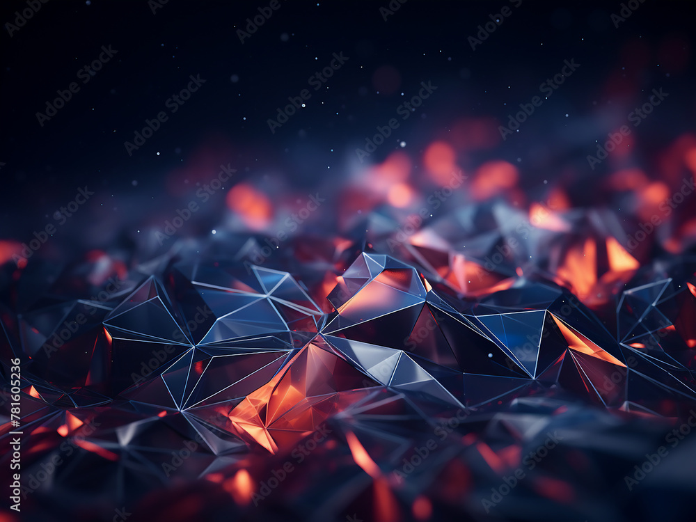 Poster Delve into abstraction with a 3D render of polygonal background