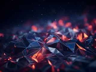 Delve into abstraction with a 3D render of polygonal background © Llama-World-studio