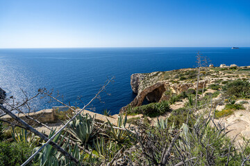Beautiful Blue Grotto in Malta. Sunny day - 781605606