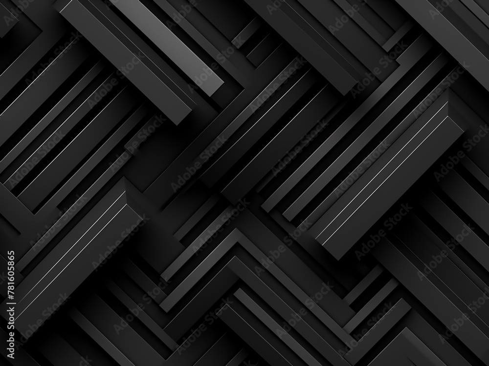 Poster Geometric precision: seamless vector pattern with black stripes