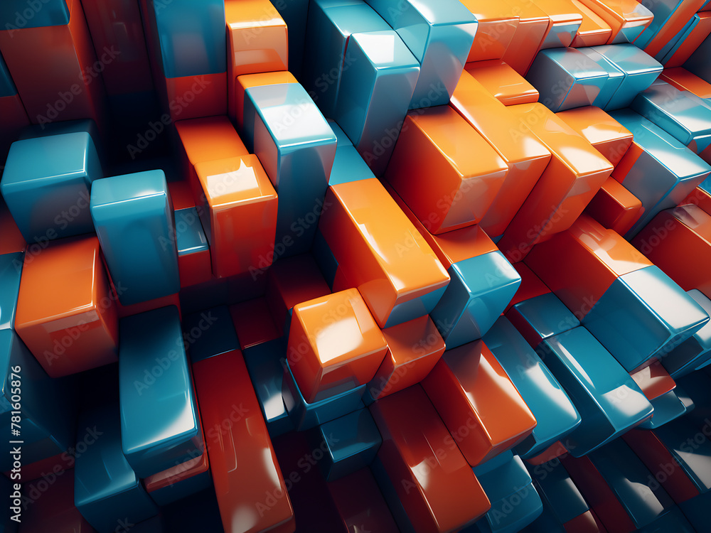Poster dynamic graphic: 3d block extrusion creates a mesmerizing effect