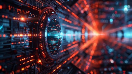 Obraz premium a futuristic hacking technology