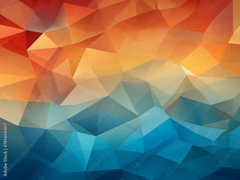 Poster triangle low polygon background in 3d render