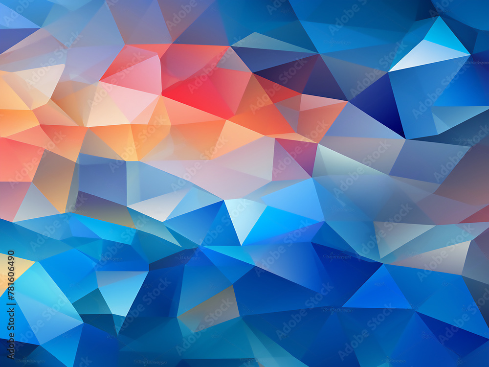 Poster low polygon triangle background texture in 3d
