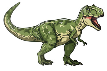 Fototapeta premium Jurassic Icon, Vibrant T-Rex Illustration Ready to Pounce