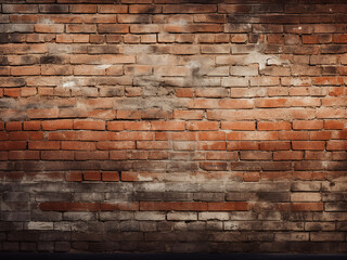 Background showcases the vintage brick wall's textured surface