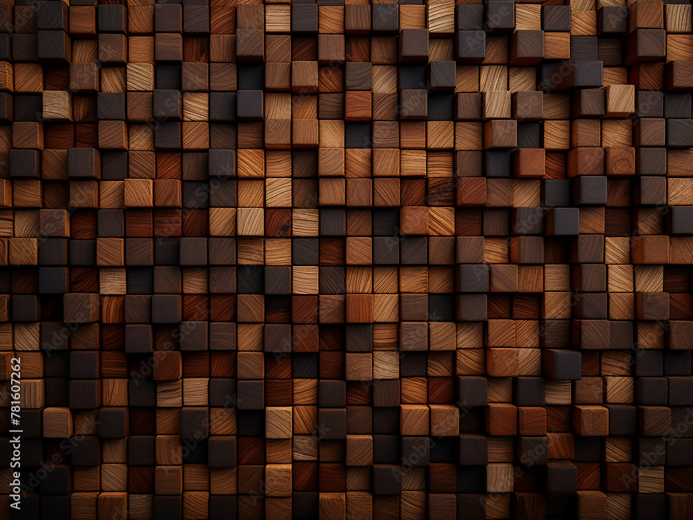 Poster background displays the repetitive patterns of small rectangular objects