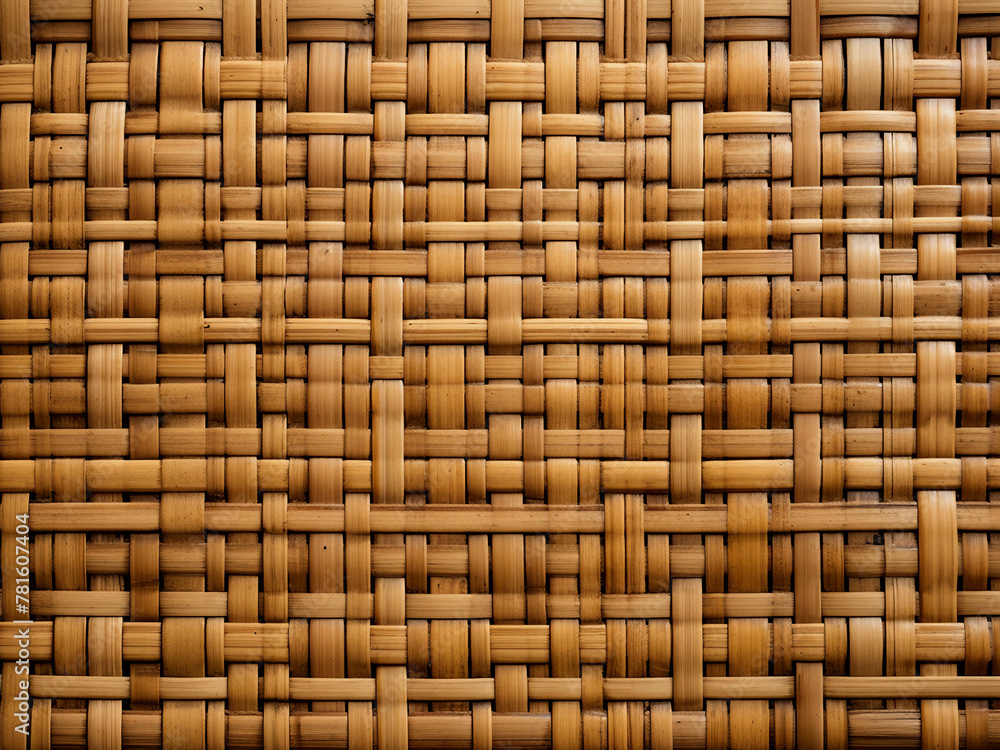 Poster woven bamboo pattern adds depth to the background
