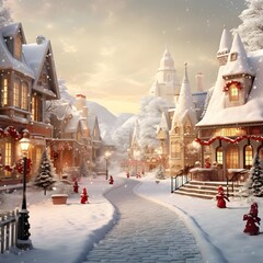 Winter wonderland. Christmas and New Year holidays background. Winter fairy tale.