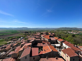 View from the castle tower at the medieval village Montpeyroux - obrazy, fototapety, plakaty