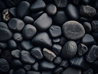 Fototapeta premium The surface of black stone is depicted in intricate detail in the background