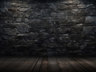 Grunge texture defines the background of the black wall