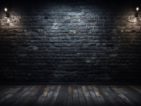 Stock photos featuring a blurred background of a black brick wall or textured grungy floor