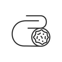 Internal structure of the intestine, linear icon. The intestine from the inside. Line with editable stroke