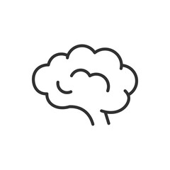 Human Brain, linear icon. Line with editable stroke