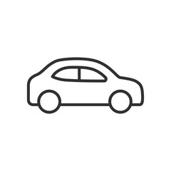 Car, linear icon, from the side. Line with editable stroke