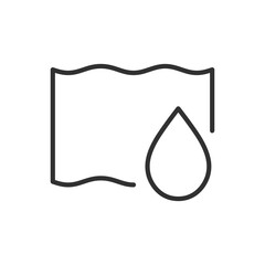 Wet wipe, linear icon. Wipe and a drop of liquid. Line with editable stroke