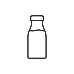 Bottle with milk, linear icon. Line with editable stroke