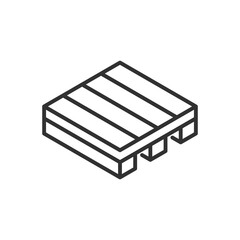 Pallet isometric style, linear icon. Line with editable stroke