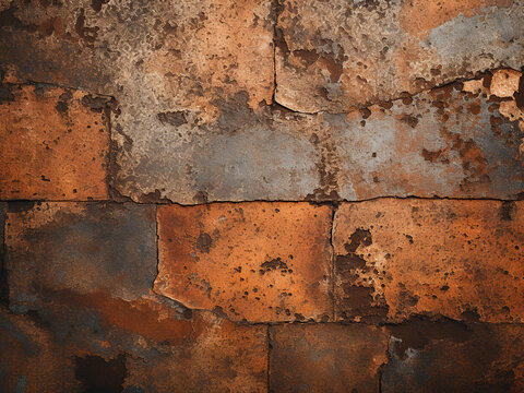 Detailed close-up of the background pattern texture depicting rusty iron