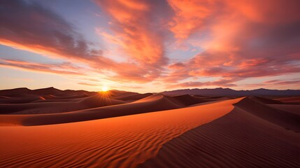 Fototapeta na wymiar Sunset over the sand dunes in Death Valley National Park, California