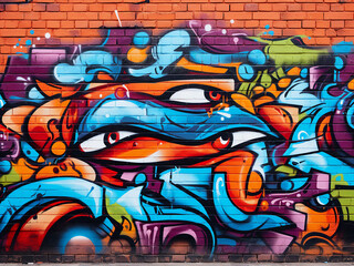 Vibrant graffiti contrasts against concrete's weathered texture