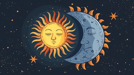 A picture of day and night. The sun is out during the day, and the moon is out at night. The icon shows the sun and moon together.
