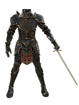 3D rendered male fantasy armor isolated on transparent background 