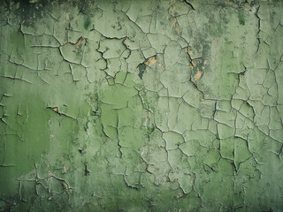 Green wall with crack texture forming the background