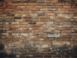 Vintage distressed background showcasing grunge brick wall texture