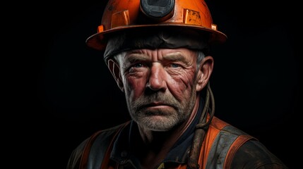Fototapeta premium Portrait photograph of coal miner
