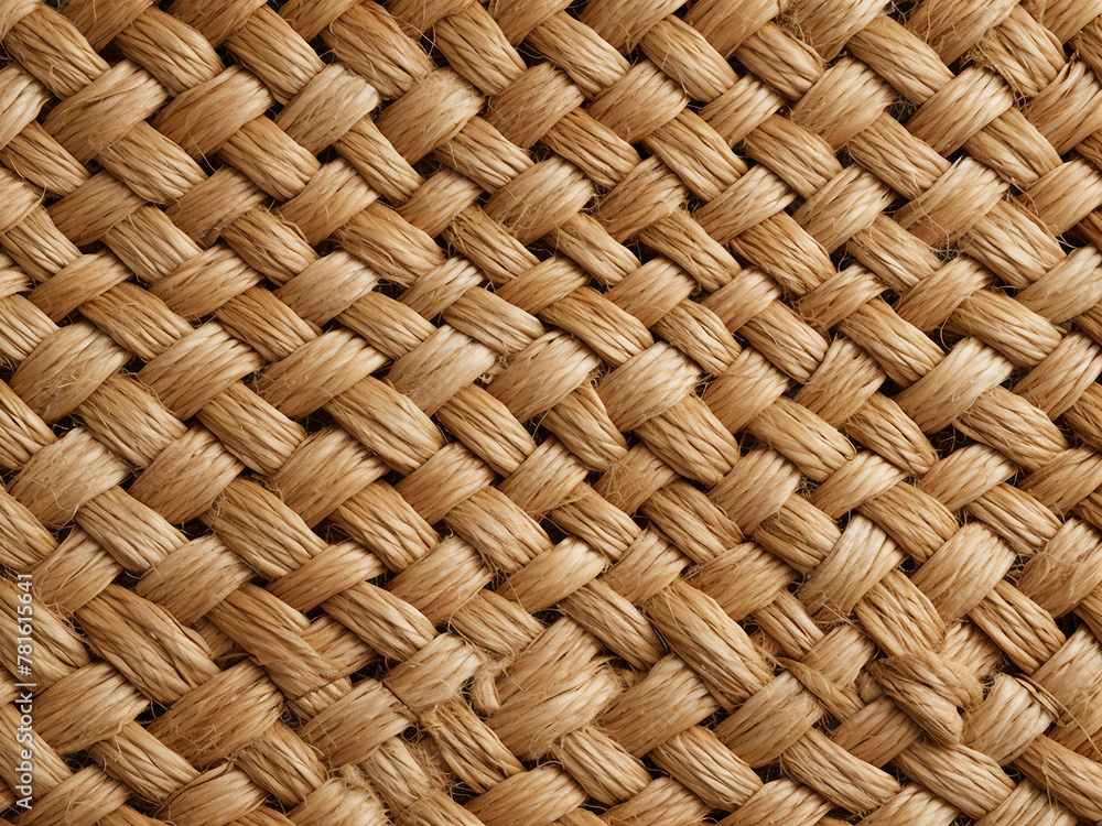 Poster textured surface of raffia weave knitted fabric creates an intricate pattern