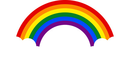 rainbow with clouds sticker, pride month design element