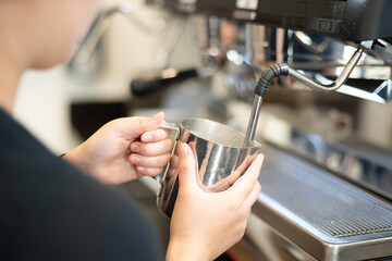 Espresso machine in a cafe