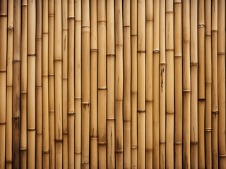 Bamboo wall background showcases the texture of bamboo