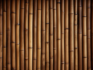 Naklejka premium Texture of bamboo wall depicts bamboo's natural texture